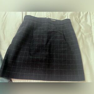 J. Crew women’s navy & green tweed window pane mini skirt size 0 preloved